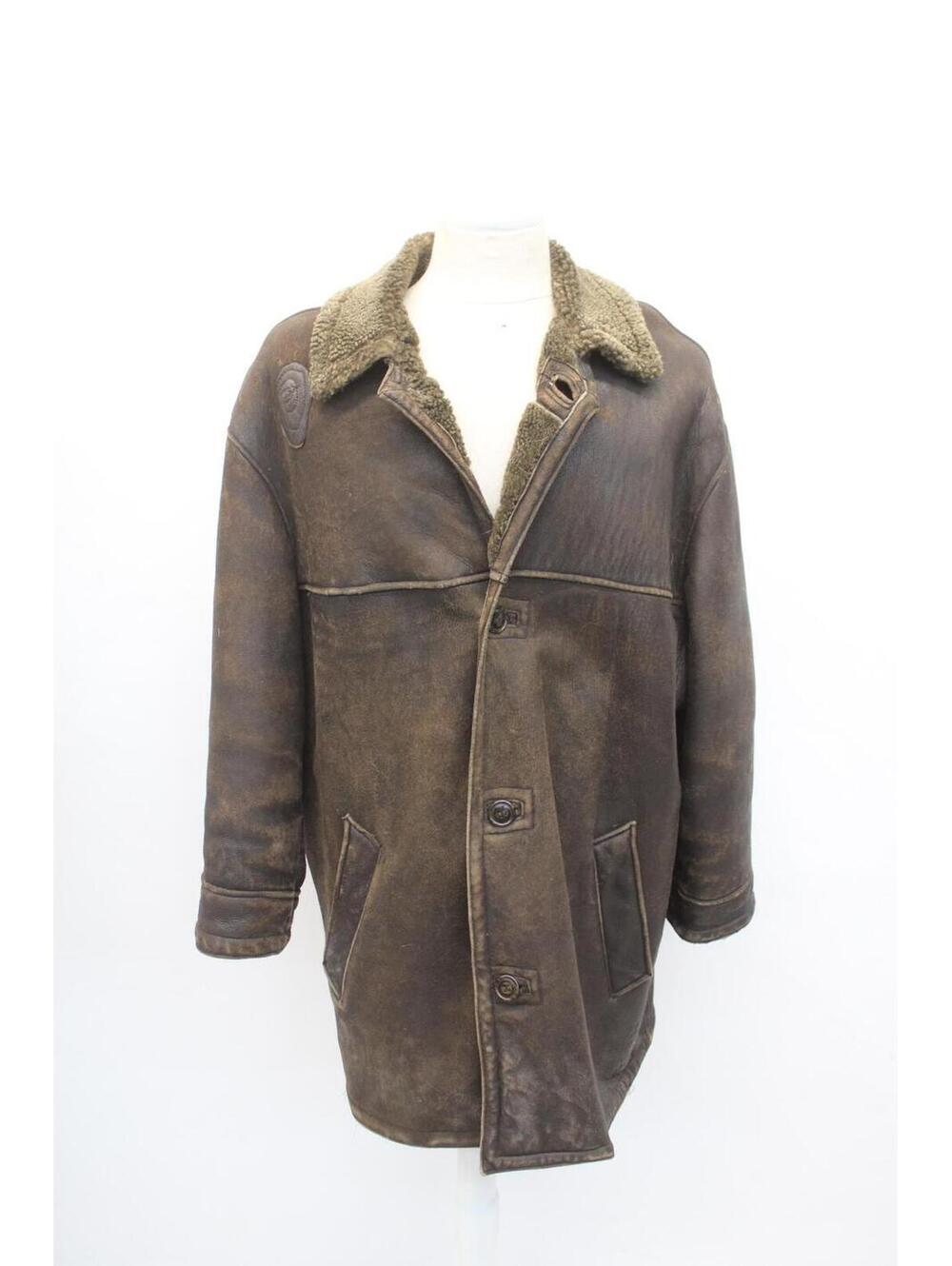 Scrap Item: Brown Sheepskin Lamb Fur Suede Coat Jacket Arts & Crafts